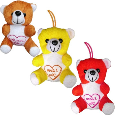 

Mofaro Love Teddy Friends. - 14 cm(Red, Yellow, Brown), Brown;red;yellow