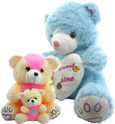

Gift Decor Shop Teddy Bear Soft Toy (Blue, 50.8 cm) Sweet Time Combo with stuffed toy mother and child teddy bear for Kids (Multi, 43 cm) - 51 cm(Multicolor)