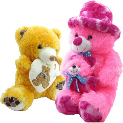 

Gift Decor Shop Soft Toy Teddy Bear (Pink, 60 cm) Mother Combo with soft toy I love you teddy bear for Kids (Orange, 36 cm) - 60 cm(Multicolor)