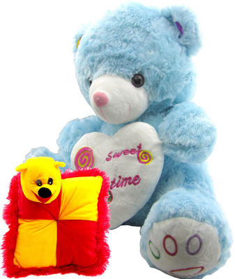 

Gift Decor Shop Teddy Bear Soft Toy (Blue, 50.8 cm) Sweet Time Combo with stuffed bear pillow for Kids (Red/Yellow, 28 cm) - 51 cm(Multicolor)