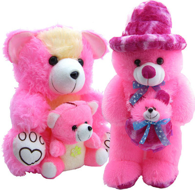 

Gift Decor Shop Soft Toy Teddy Bear (Pink, 60 cm) Mother Combo with soft toy mother and child teddy bear for Kids (Pink, 41 cm) - 60 cm(Multicolor)