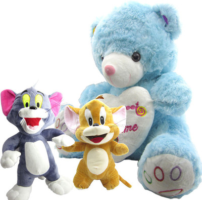 

Gift Decor Shop Teddy Bear Soft Toy (Blue, 50.8 cm) Sweet Time Combo with stuffed toy tom-n-jerry for Kids (Multi, 40/46 cm) - 51 cm(Multicolor)
