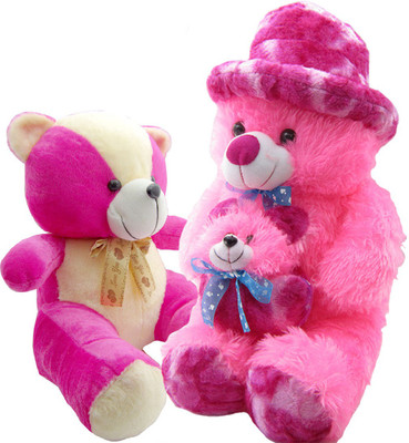 

Gift Decor Shop Soft Toy Teddy Bear (Pink, 60 cm) Mother Combo with Stuffed Light Pink Teddy Bear Soft Toy for Kids (Pink, 44 cm) - 60 cm(Multicolor)