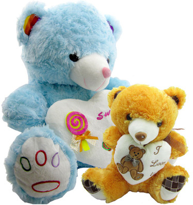 

Gift Decor Shop Teddy Bear Soft Toy (Blue, 50.8 cm) Sweet Time Combo with stuffed toy Orange I love you teddy bear for Kids (Orange, 36 cm) - 51 cm(Multicolor)