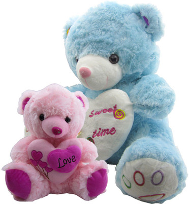 

Gift Decor Shop Teddy Bear Soft Toy (Blue, 50.8 cm) Sweet Time Combo with stuffed toy pink Love teddy bear for Kids (Pink, 38 cm) - 51 cm(Multicolor)