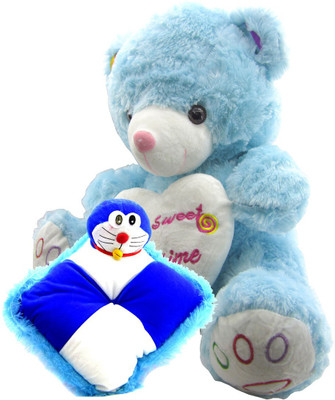 

Gift Decor Shop Teddy Bear Soft Toy (Blue, 50.8 cm) Sweet Time Combo with stuffed doraemon pillow for Kids (Blue/White, 28 cm) - 51 cm(Multicolor)