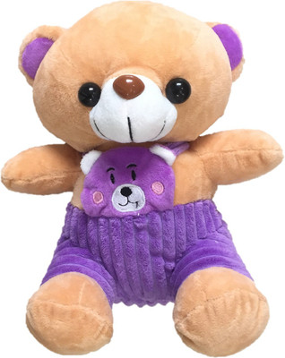 

CREATIVEVILLA CUTE PURPLE TSHIRT TEDDY BEAR STUFF PLUSH SOFT TOY - 26 cm(Multicolor)