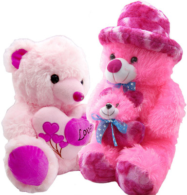 

Gift Decor Shop Soft Toy Teddy Bear (Pink, 60 cm) Mother Combo with soft toy love teddy bear for Kids (Pink, 38 cm) - 60 cm(Multicolor)