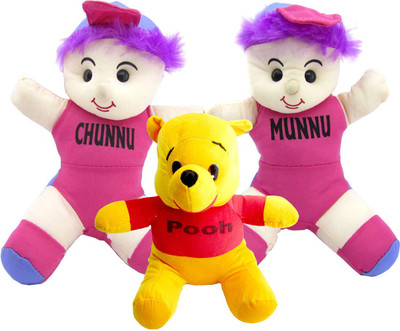 

Gift Decor Shop Chunnu Munnu Soft Toy (Multi, 30 cm) Combo with soft toy pooh for Kids (Multi, 36 cm) - 30 cm(Multicolor)