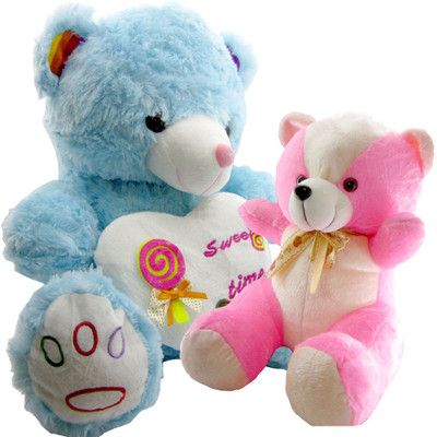

Gift Decor Shop Teddy Bear Soft Toy (Blue, 50.8 cm) Sweet Time Combo with stuffed toy light pink cream teddy bear for Kids (Light Pink, 44 cm) - 51 cm(Multicolor)