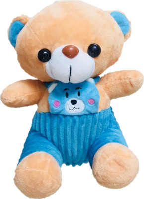 

CREATIVEVILLA CUTE BLUE TSHIRT TEDDY BEAR STUFF PLUSH SOFT TOY - 26 cm(Multicolor)