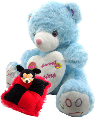 

Gift Decor Shop Teddy Bear Soft Toy (Blue, 50.8 cm) Sweet Time Combo with stuffed micky mouse pillow for Kids (Red/Black, 28 cm) - 51 cm(Multicolor)