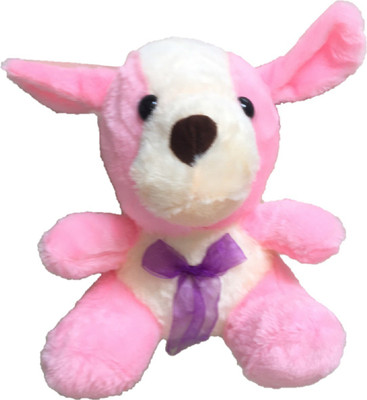 CREATIVEVILLA CUTE PINK DOG TEDDY STUFFED PLUSH SOFT TOY - 28 cm(Multicolor)