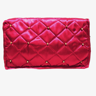 

ixia impex Satin Quilted Cosmetic Organizer, Jewellery kit, Vanity Box(Maroon)