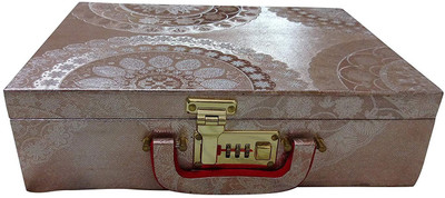

DP_CRAFT Stylish Silver Color Bangles Box , With Lock System: Size :32*25*9Cm Bangles Box Vanity Box(Golden)
