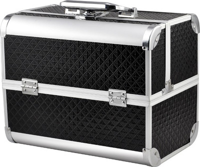 

Generic 3 Acrylic Clear Makeup Box (Only Box/case and no makeup items) Professional Beauty Make Up Box, Size - L Vanity Box(Black)