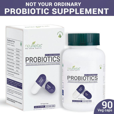 

Neuherbs Probiotics with added Prebiotics Supplements for Good Digestion & Boost Immunity- 90 Capsules(90 No)