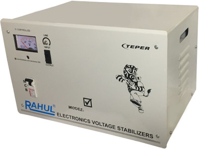

Rahul Base-6 c6 KVA/24 Amp Copper 140-280 Volt 3 Step Mainline Use Up to 6 KVA Load Automatic Voltage Stabilizer(Gray)