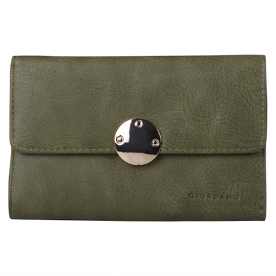 

Giordano Women Casual Green Artificial Leather Wallet(10 Card Slots)
