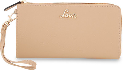 Lavie Women Casual Beige Artificial Leather Wallet(12 Card Slots)