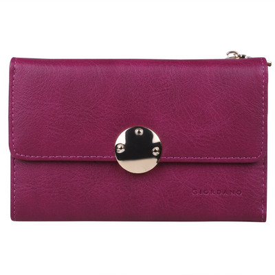 

Giordano Women Casual Purple Artificial Leather Wallet(10 Card Slots)