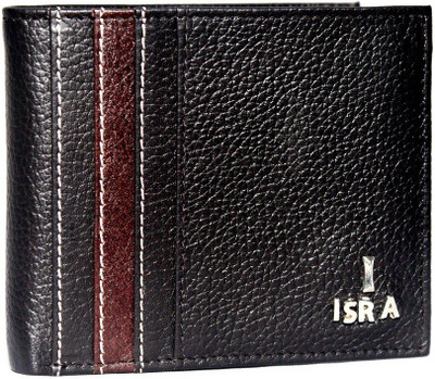

ISRA Men Casual Black Genuine Leather Wallet(8 Card Slots)