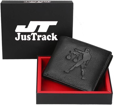 

JusTrack Men Casual Black Genuine Leather Wallet(1 Card Slot)