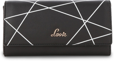 Lavie Women Casual Black Artificial Leather Wallet(12 Card Slots)