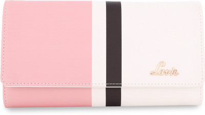 

Lavie Women Casual Pink, White Artificial Leather Wallet(10 Card Slots)