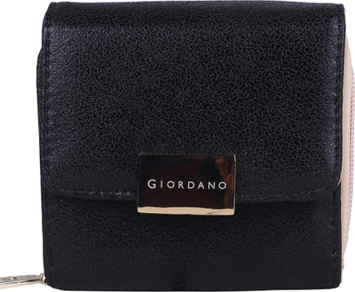 Giordano Women Casual Black Artificial Leather Wallet(8 Card Slots)