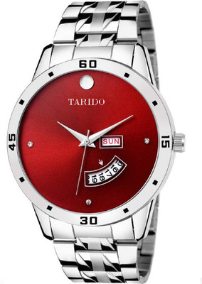 

Tarido TD1976SM08 New Generation Red dial Silver stainless steel Strap Day & Date Working Wrist Watch - For Men