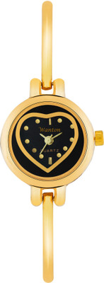 

WANTON Z6 golden slim strap love heart Black dial attractive and different watch for women Watch - For Women
