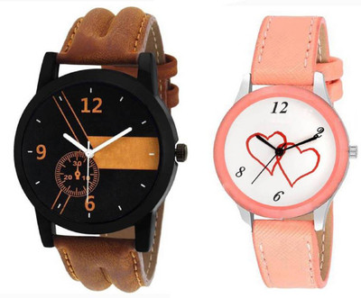 

Miss Perfect stylish multicolor leather strap party wear + formal + casual combo sett of two for boys and girls 001 Watch Watch - For Men & Women