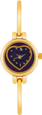 

WANTON Z6 golden slim strap love heart Purple dial attractive and different watch for women Watch - For Women