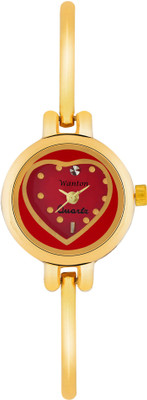 

WANTON Z6 golden slim strap love heart Red dial attractive and different watch for women Watch - For Women
