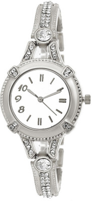 

SPINOZA 03S0012 round slim silver diamond Watch - For Girls