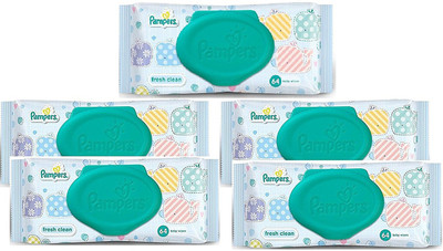 

Pampers Fresh Clean Baby Wipes Combo Pack Of 5 (Per Pcs 64 Wipes)(5 Pieces)
