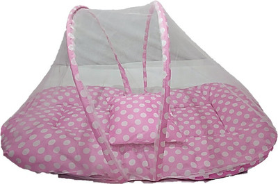 Dhuloom baby bed baby bedding cartoon printed(Fabric, Pink)
