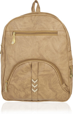 

Kleio Elegant Zipper Casual College Bag For Girls / Women 17.67 L Backpack(Beige)