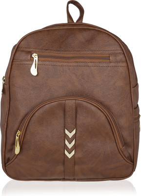 

Kleio Elegant Zipper Casual College Bag For Girls / Women 17.67 L Backpack(Brown)