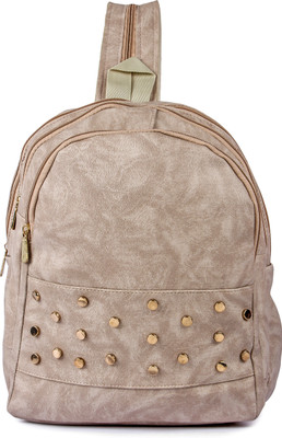 

Kleio Designer Studded Backpack for Women / Girls 12 L Backpack(Grey), Cream