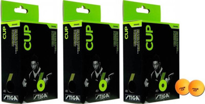 

Cosco Stiga Cup ( 3 Box, 18 Balls ) Table Tennis Ball(Pack of 3, Orange)