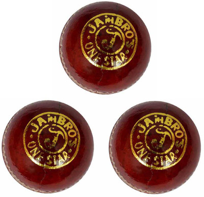 

RIYAAN red cricket ball pack of 3 Cricket Leather Ball(Pack of 3, Red)