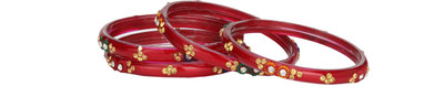 AFAST Glass Enamel Bangle Set(Pack of 4)
