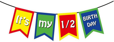 

Theme My Party It's My 1/2 Birthday Banner Banner(10 ft, Pack of 1)