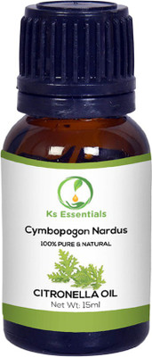 

Ks Essentials 100% Pure Citronella Essential Oil Natural & Undiluted (Cymbopogon Nardus) (15ml)(15 ml)