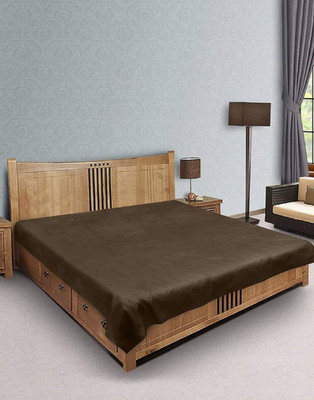CASA FURNISHING 0 TC Polyester Double Solid Flat Bedsheet(Pack of 1, Coffee)