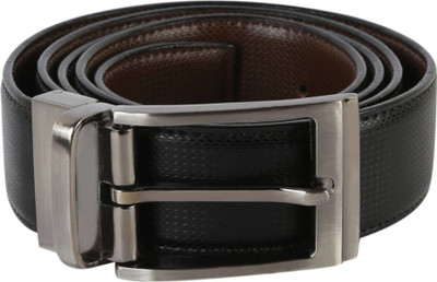 

TIE & CUFFS Men Formal, Party, Casual Black Artificial Leather Reversible Belt