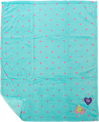 

MeeMee Printed  Crib Baby Blanket(Cotton, Light Blue