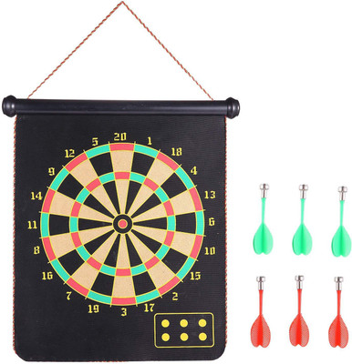 

QUINERGYS ® 19" Magnetic Dart Board Set Hanging Wall Rubber Dartboard 21 inch Dart Board(Multicolor)